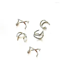 Backs Earrings Stainless Steel Double-wire Ear Clips Simple Fashion Without Holes Clasp For Men And Women Cross-ear