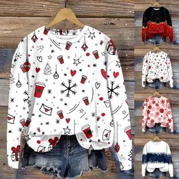 Gym Clothing Women's Christmas 3D Digital Snowflake Gift Box Print Long Sleeve College Hoodies Fall Sweaters Women Clothes Shopping