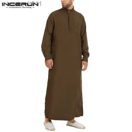 Men's Robes Men slim Islamic Kaftan Arab Vintage Long Sle Men Thobe Robe Loose Dubai S Arab Kaftan Men Clothing 2023 S-5XL L231130