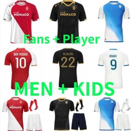 23 24 Maillot aS MonAcO Soccer Jerseys Kids Kit Foot Training JEAN LUCASFootball Shirt Player Version 2023 2024 Home Survetement de Foot BOADU BEN YEDDER MINAMINO