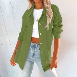 Women's Jackets For Women Business Casual Oversized Button Down Shirts Jacket Long Sleeve Blouses Chaquetas Female Clothing