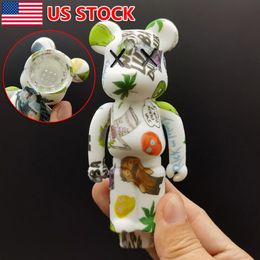 4 inch Silicone Pipes Angry Bear Shape Hand Pipe Smoking Pipes Bong + Glass bowl