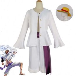 Cosplay Costume Sun God Nika Gear Luffy Anime Clothing White Full Outfits