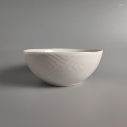 Bowls 650Ml Ceramic Tableware Nordic Retro Simple Diamond Dark Grain Rice White Noodle Bowl Household Dish