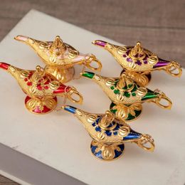 Decorative Objects Figurines Mini Size 8cm 33" Very SMALL Vintage Metal Art Craft Home Decoration Gold Colour Aladdin Lamp Decor Ornaments Gifts 231130