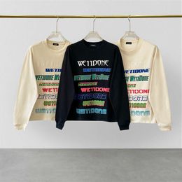 New Loose Long Sleeved Tshirt for Men American Trendy Brand Niche Neon Bullet Screen Fog High Street Sports and Leisure Couple Base