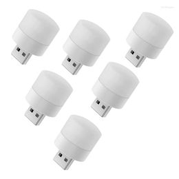 Table Lamps 100Pcs USB Plug Lamp Mini LED Night Light Power Bank Charging Book Lights Small Round Reading Eye Protection