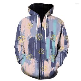 Men's Hoodies Graffiti Art Painting 3D Printed Zipper Men Women Children Cool Sweatshirts Casual Long Sleeve Pullover Streetwear Tops