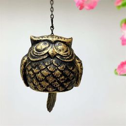 3 Pieces Cast Iron Owl Windchime Bell Vintage Metal Wind Chime Hanging Bell Home Garden Store Shop el Bar Yard Porch Decoration193n