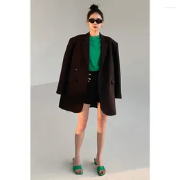 Women's Suits UNXX Oversized Black Blazer Jacket Women Design Niche Autumn Loose Silhouette Lazy Style 2023 Office Lady Coat
