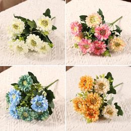 Decorative Flowers 7 Heads And 1 Beautiful Gerbera Bouquet Silk Flower High Quality Rose Peony Artificial Home Garden Party DIY Wedding Chri