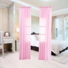 Curtain Window Voile Panels Grommet Drapery Rod Pocket For Home Living Room Bedroom 100X200cm Tulle