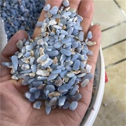 Decorative Figurines 5-7mm Loose Crystal Stone Gravels Natural Blue Angelite Quartz Crystals Chips For Sale