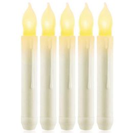 Led 12 Pcs Flameless Taper Candles Battery Operated Fake Taper Candles Flickering Window Candle Lights H09092045
