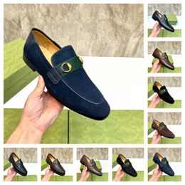 Top Men Velvet Loafers Slip-on Designer Men Flats Gold Tooth Decoration Plus Size EU37-46 Mens Casual Shoes Black Burgundy Royal Plus Size 38-45