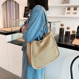 Evening Bags 2023 Fashion Simple Style Lightweight Women's Summer Bag Woven Beach Tote Luxury Handmade Straw Shoulder Purses