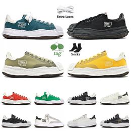 Top Fashion maison mihara yasuhiro designer shoes mmy men women canvas black white green yellow leather low platform vintage casual sneakers trainers size 35-44