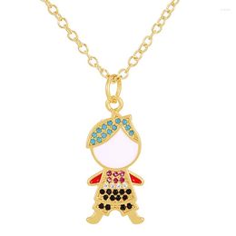 Pendant Necklaces ZHINI Personalized Stainless Steel Boy Girl Kids For Women Boho Vintage Gold Color Chain Choker Jewelry Gift