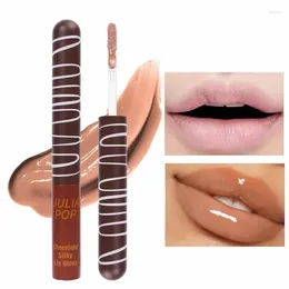 Lip Gloss Chocolate Moisturizing Long Lasting Trendy Glaze Nude Color Mirror Liquid Lipstick Makeup Beauty Cosmetics