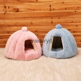 Cat Beds Furniture Round House Soft Long Plush Best Pet Dog Bed for Dogs Basket Products Cushion Mat Animals Sleeping Sofavaiduryd4