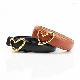 Belts Simple Sweet Heart Buckle PU 2023 Women All-Match Alloy Press Dress Decoration Belt Jeans Strap