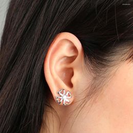 Stud Earrings S Fashion 925 Sterling Silver Flower Authentic Original Charm Jewelry Woman Holiday Gifts