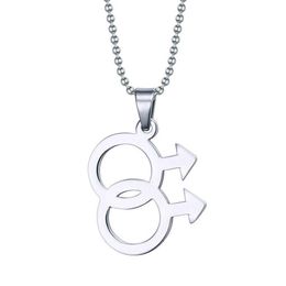 Fashion Male Logo Gay Pride Pendant Jewelry 316L Stainless Steel Pendant Necklaces Gay Jewelry2193