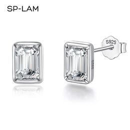 Ear Cuff Emerald Cut Earrings Classic Trendy Women 925 Sterling Silver Engagement Elinings Luxury Fine Jewelry 12ct 231129