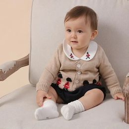 Conjuntos espanhol bebê meninos roupas crianças camisola cardigan bebê lã dos desenhos animados camisola crianças inverno suéteres natal meninos roupas 231130