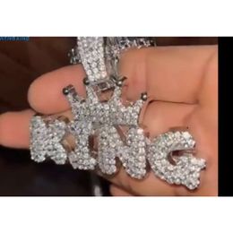 Hot Sale Inlaid 925 silver name pendant man and women Hip Hop moissante 18K gold plating Letter pendant Necklace