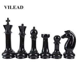 VILEAD Six-Piece Set Ceramic International Chess Figurines Creative European Craft Home Decoration Accessories Handmade Ornament T299K