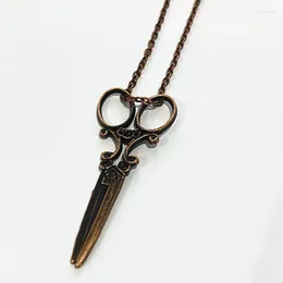 Chains Large Swallow Scissor Pendant Necklace For Women Goth Gothic Steampunk Accessories Victorian Retro Charms Jewelry