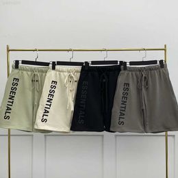 Fog Double Line High Street Trendy Essentials Shorts Made of Pure Cotton Drawstring for Men and Women's Casual Capris Couple Solid Color
