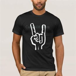 Men's T Shirts Printed T-shirt Crew Neck Short Sleeve Casual Metal Horn Heavy Symbol Cool Pride Personality