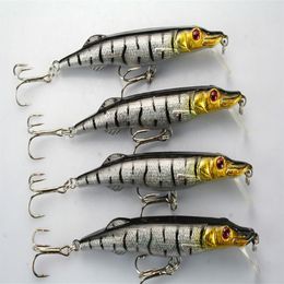 Whole Lot 12 Fishing Lures Crank bait Minnow Crank Hooks Bass Baits Hooks 9 7g 10 9cm 273N