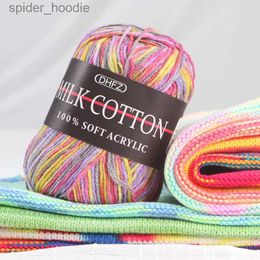 Yarn 50g Milk Cotton Yarn Soft Warm lti Color High Quality Baby Cotton Wool for Hand Knitted Sweater Hat Scarf Coat DIY Crafts L231130