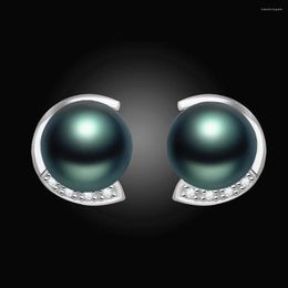 Stud Earrings Elegant Pearl Zircon Diamonds For Women Evening Party Jewelry White Gold Silver Color Brincos Fashion Accessories