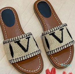 Beige Multicolor Embroidery Mules for Womens Flip Flops Casual Sandals Summer Leather Flat Rubber Slide