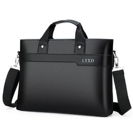 Jun Briefcase Shoulder Bag Handbag Laptop Men's Leather Folder For a4 Documents Designer Tote Chain Business Travel Messenger284s