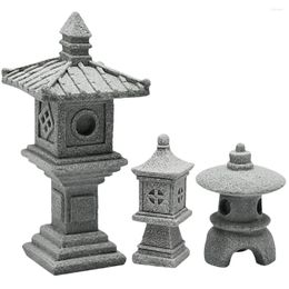 Garden Decorations Happy Yami Mini Pagoda Statue Fairy Miniature Hexagon Figurine Japanese Style Lantern Flower Vase Micro