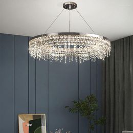 Chandeliers Crystals Round Light Fixture Decor For Living Dining Room Bedrom Hanging Indoor Lighting Ceiling Lamp