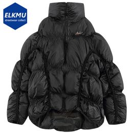 Men's Jackets Luxury Design Parkas Winter Coats Padded Jackets Men's Fashion Streetwear Coats Black Pleated Trend Parkas 231130