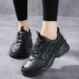 Slippers High Heels Mixed Color Thicken Role Girl Autumn Casual Sports Shoes Walking Ladies Black Sneaker Outdoor Fashion Footwear 231129