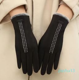 Women Designer Glove Winter Touch screen Gloves Plush and thicken Mittens for Men Girls Touch pure wool Knitted Gloves for Girls keep warm Gift