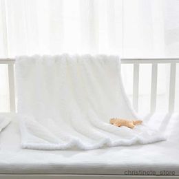 Blankets Swaddling Baby Blanket Swaddling Newborn Thermal Soft Fleece Blanket Winter Solid Bedding Set Cotton Quilt Infant Bedding Swaddle Wrap R231130