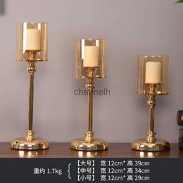 Candle Holders Europe Light Luxury Candlestick Decoration Retro Romantic Candlelight Dinner Candle Holder Wedding Centrepieces Candle Stand YQ231130