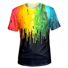 Men's T Shirts 2023 Summer Unisex 3D Pattern T-shirt With Colorful Design Short Sleeve Round Neck Digital Suitable For Young People