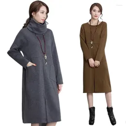 Casual Dresses 2023 Autumn Detachable Turttleneck Velvet Dress Women Basic Big Size High Neck Winter Warm Vestidos 5XL 6XL