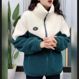 Women's Hoodies Jacket Colored Lamb Fleece Cotton Coat Winter Ladies Thickened Warm Autumn Top Quilted Y2k Overcoat