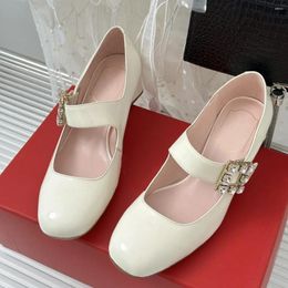 Dress Shoes Runway Crystal Wedding Diamond Sequined Cloth Sandals Women Chunky Heels Round Toe Ladies Pumps Party Women's